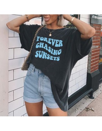 Forever Chasing Sunsets Print Women's T-shirt